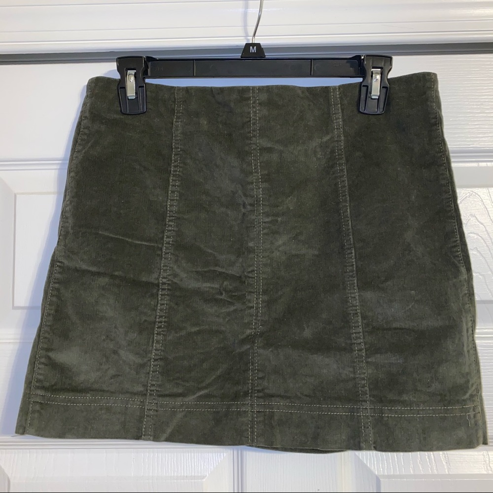 Army Green Corduroy Skirt